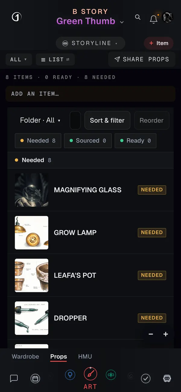 The props on a phone