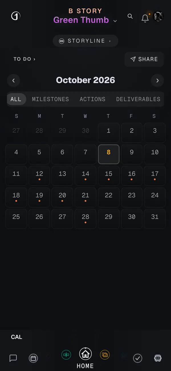 The calendar on a phone